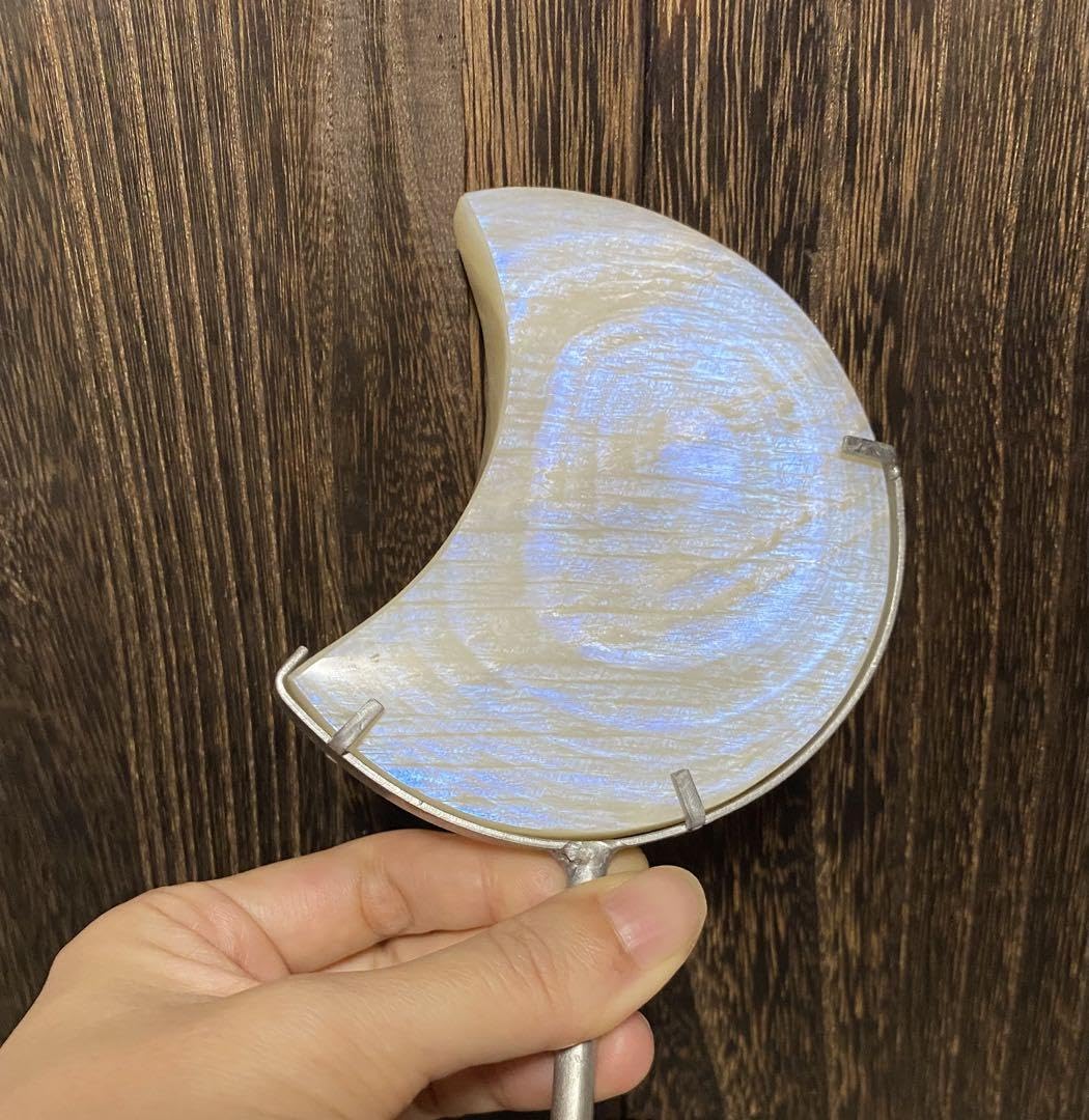 Amazon.co.jp: 天然石 ムーン 月 置物 台座つき ブルームーンストーン